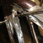 Before and after photographs of a damaged Chevy Impala that was repaired by Elite Paint & Body Shop in West Palm Beach, Florida.
